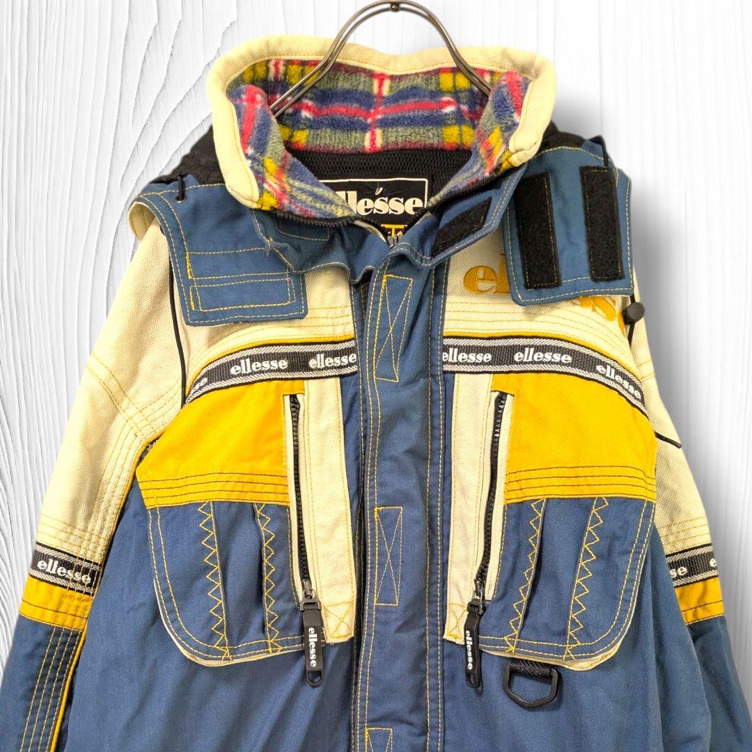 エレッセ Goldwin製 スキーウェア 上下セット Y2K レトロカラー Ｍ