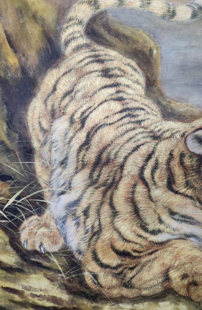 【猛虎図】吉田翠鳳 2629 大幅 大橋翠石門下 共箱 掛け軸　肉筆