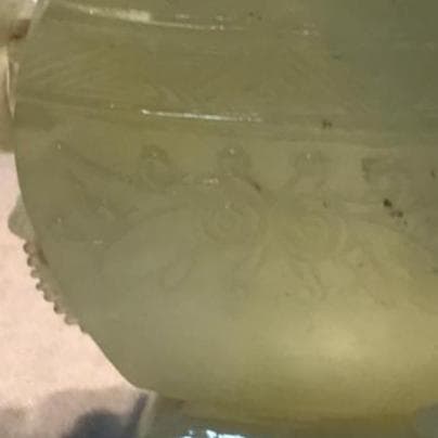 翡翠の香炉　唐草紋　遊環　蓋付