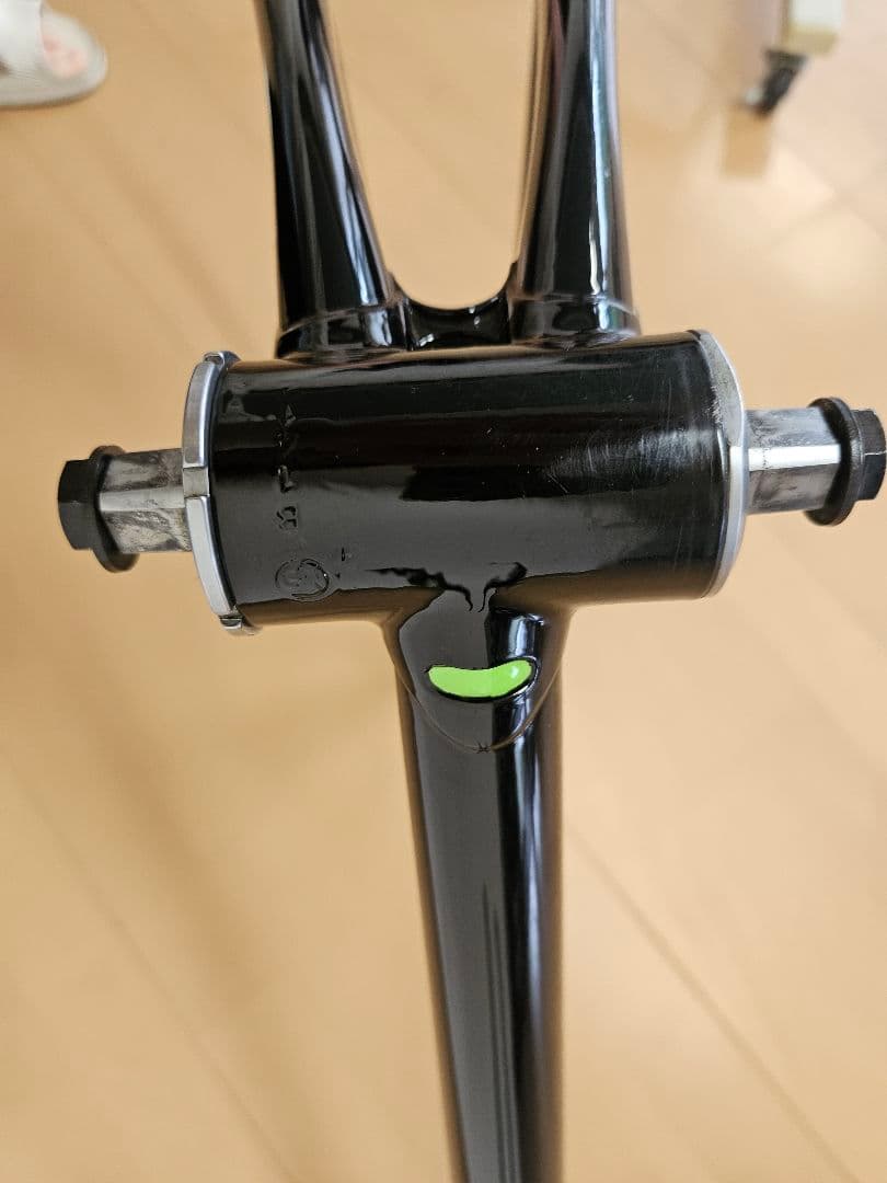 【美品】Baramon ピストフレーム 黒/緑 競輪 NJS