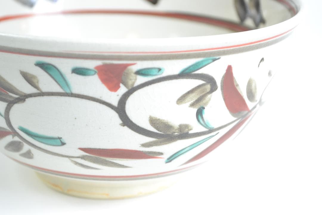 茶道具　赤絵福之字菓子器　真葛　香斎造