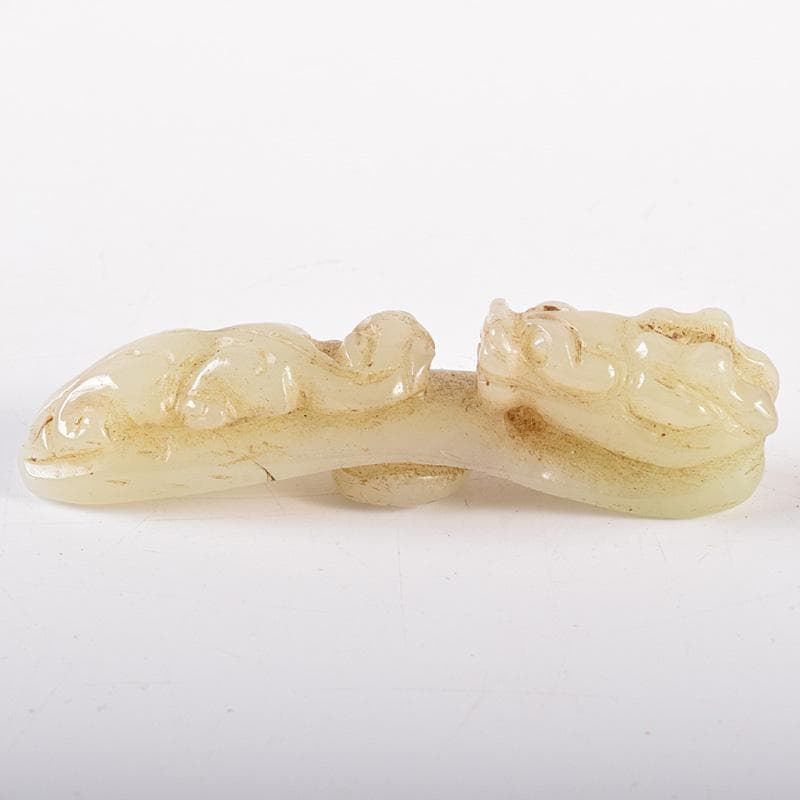中国　玉石彫刻　神獣刻　帯鉤　筆架　C　8163E