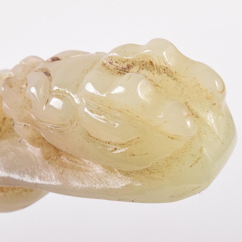 中国　玉石彫刻　神獣刻　帯鉤　筆架　C　8163E