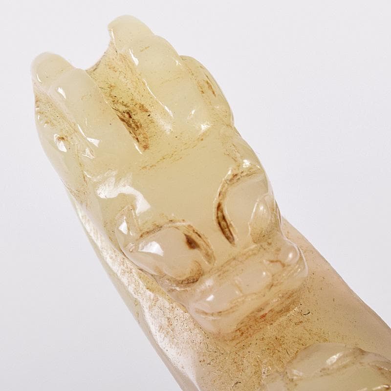 中国　玉石彫刻　神獣刻　帯鉤　筆架　C　8163E