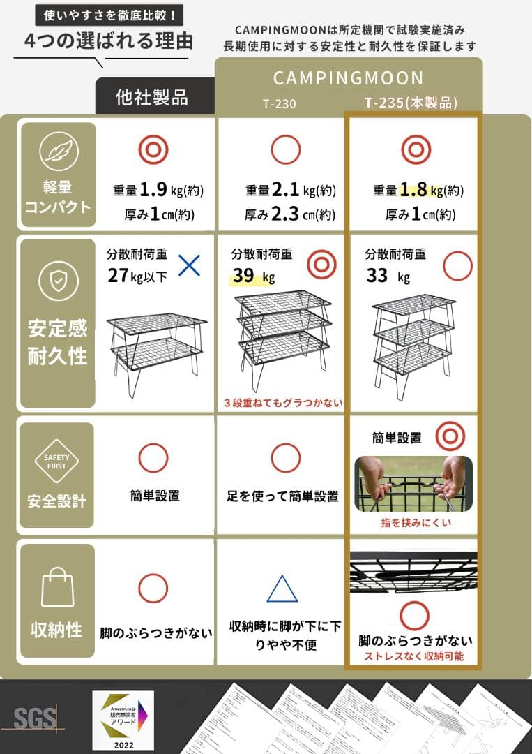 3段スチールラック ブラック フィールドラック 軽量 薄型 3点 収納付き