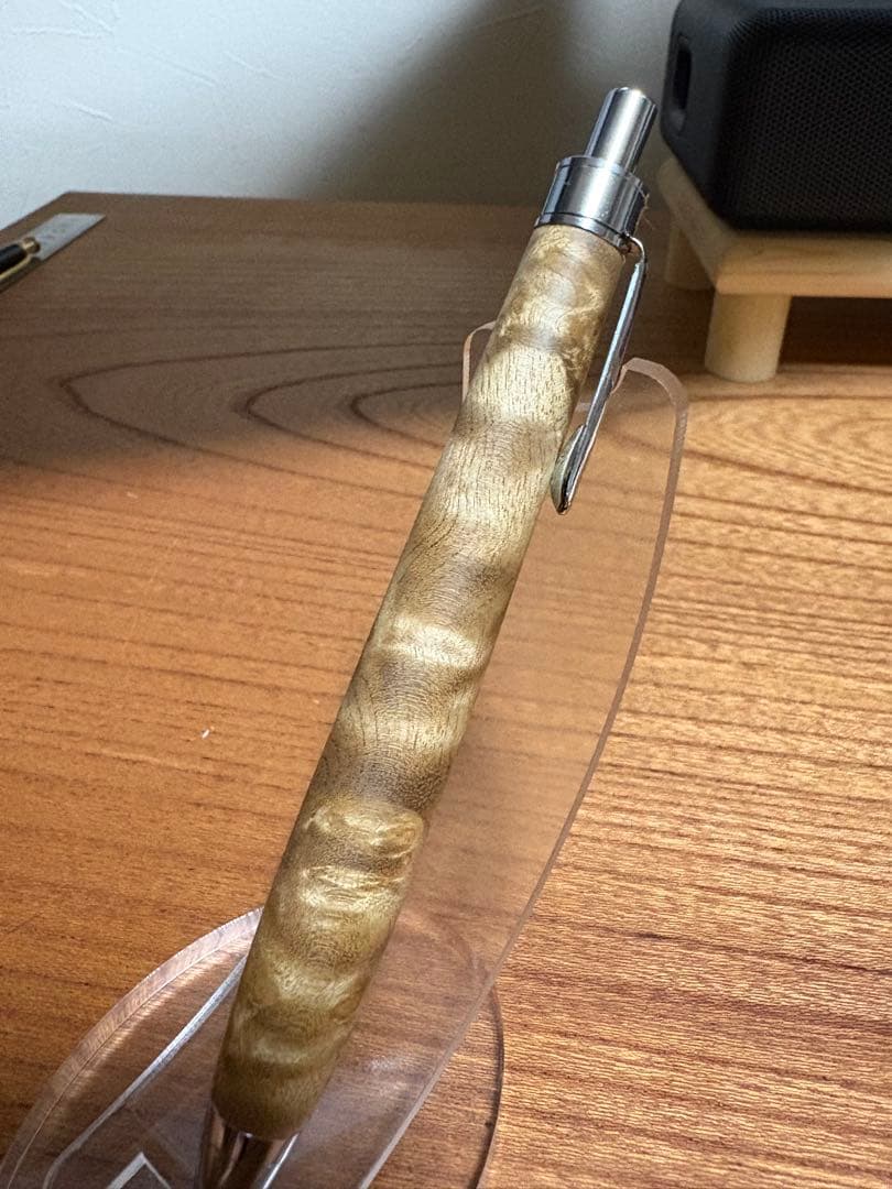 538極上　マーブルウッド　瘤杢　縮杢　木軸シャーペン　ボールペン