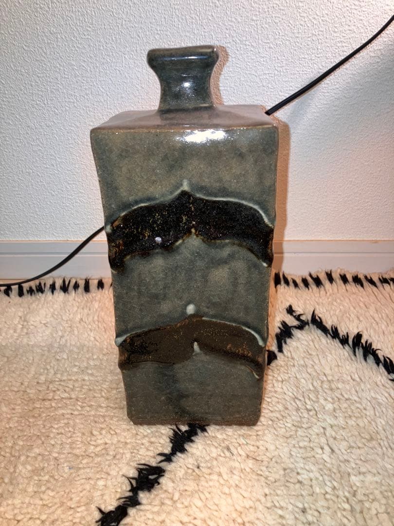 武内晴二郎　花瓶　呉須釉　河井寛次郎　森山窯　民藝　沖塩明樹