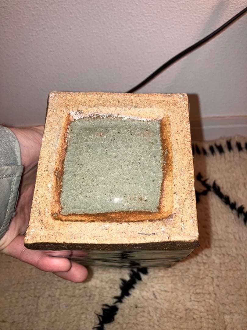 武内晴二郎　花瓶　呉須釉　河井寛次郎　森山窯　民藝　沖塩明樹