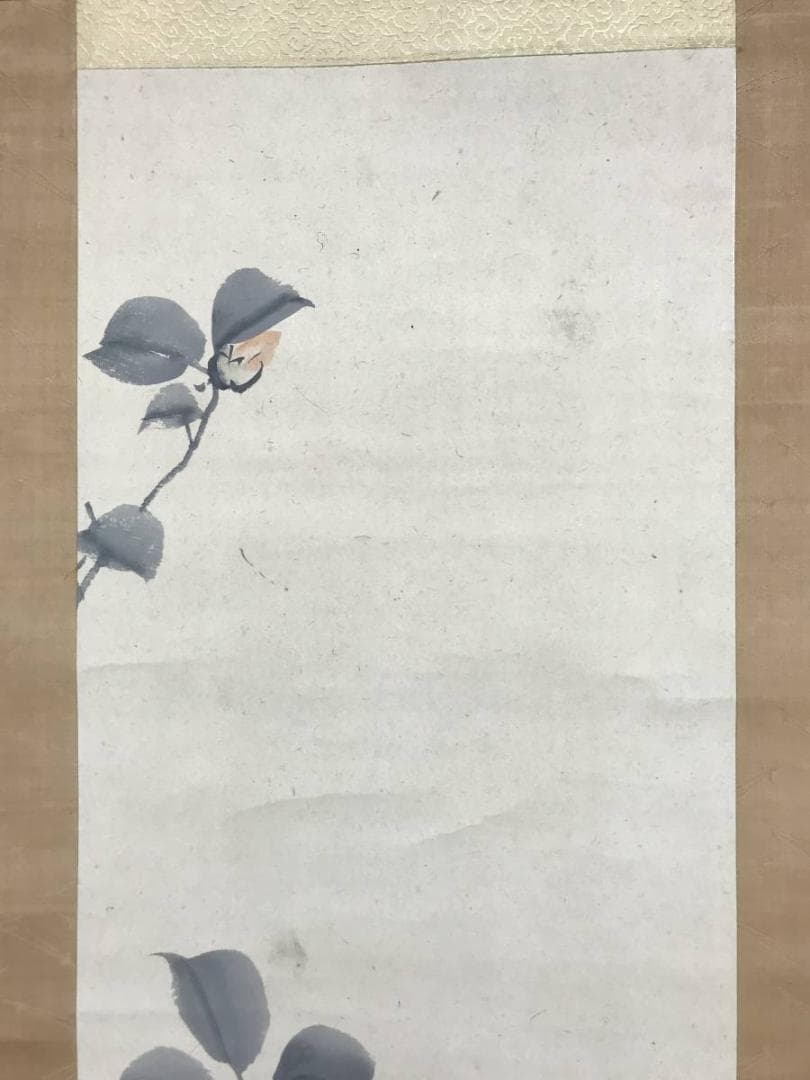 【真作】松村景文/椿図/花図/掛軸/名家伝来/AC-85