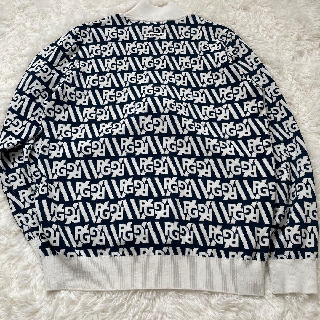 パーリーゲイツ　PGロゴジャケット ロゴワッペン　総柄　トップス　メンズゴルフ