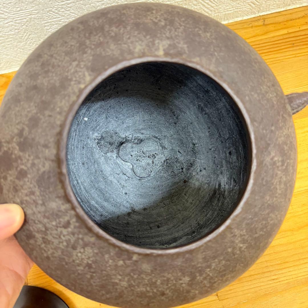 【未使用保管品】唐銅鬼面風炉 高橋敬典 茶道具 茶釜