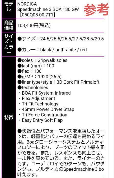 新品未使用ノルディカ Speedmachine BOA 25.5 スキーブーツ