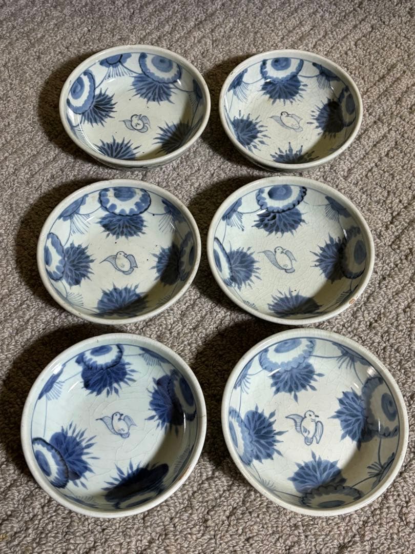 古伊万里 江戸時代 染付 なます皿 くらわんか 骨董品 藍色 有田焼き