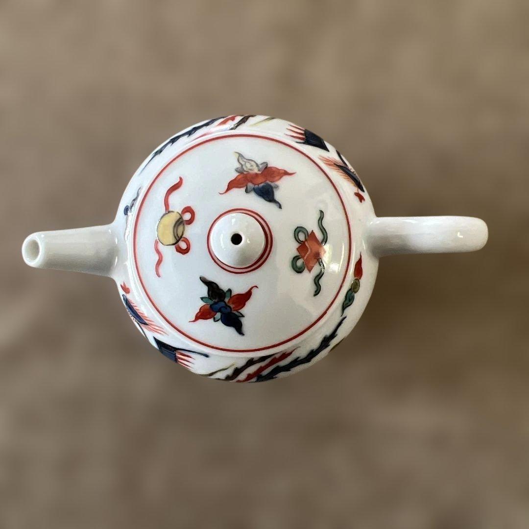 京焼　平安北峯　色彩鳳紋茶注　木箱入り