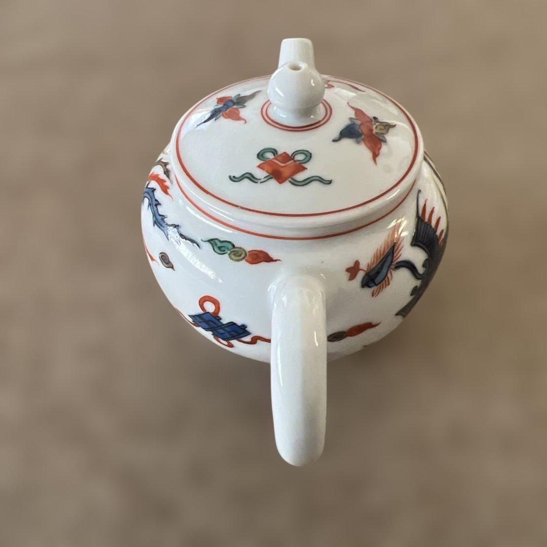 京焼　平安北峯　色彩鳳紋茶注　木箱入り