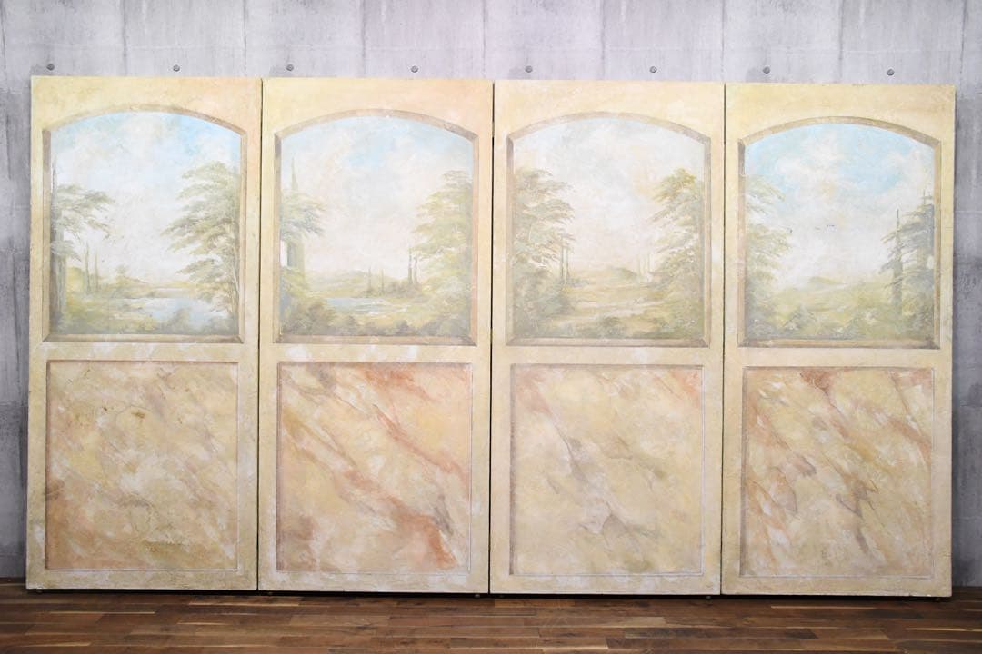 AGC102 西洋アンティーク 特大 362cm 高さ2m 4連 パーテーション