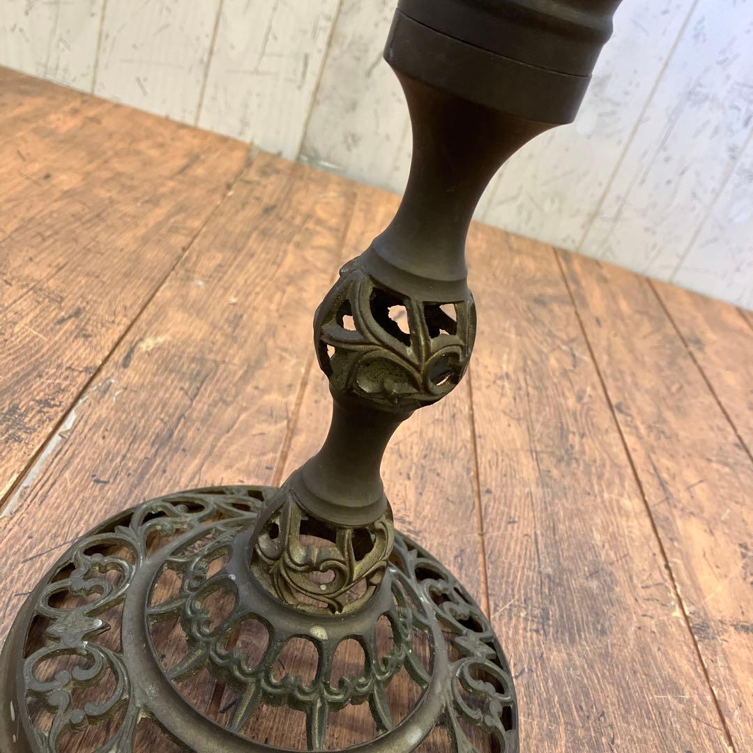 アンティーク 真鍮カフェテーブル サイドテーブル 花台 大理石 アイアン 小形