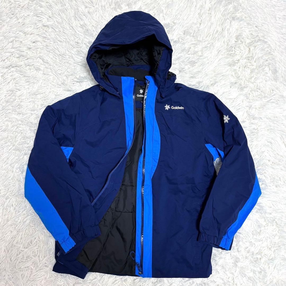 新作 ゴールドウィン Goldwin スノボウェア セットアップ ブルー キッズ