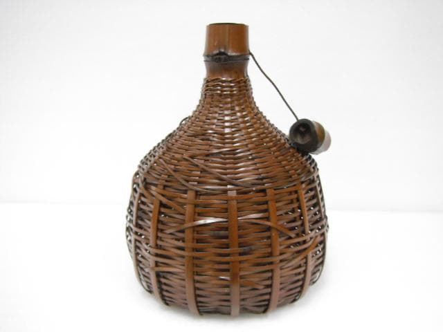 283/竹工芸 梶原光峰 茶道具 竹編み籠 虫籠 花籠 花入 一輪挿し