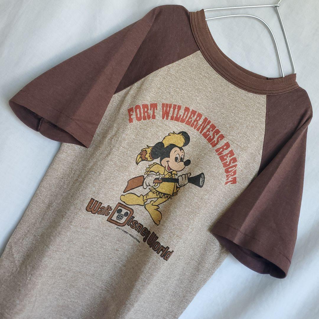 希少 70s Disney　ディズニー　ミッキーマウス　ラグラン Tシャツ
