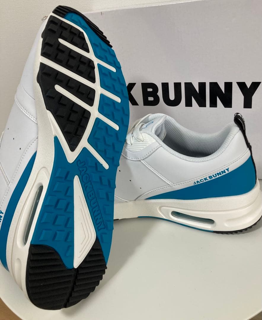 新品 パーリーゲイツ ジャックバニー AIR SOLEシューズ 白青 27.5