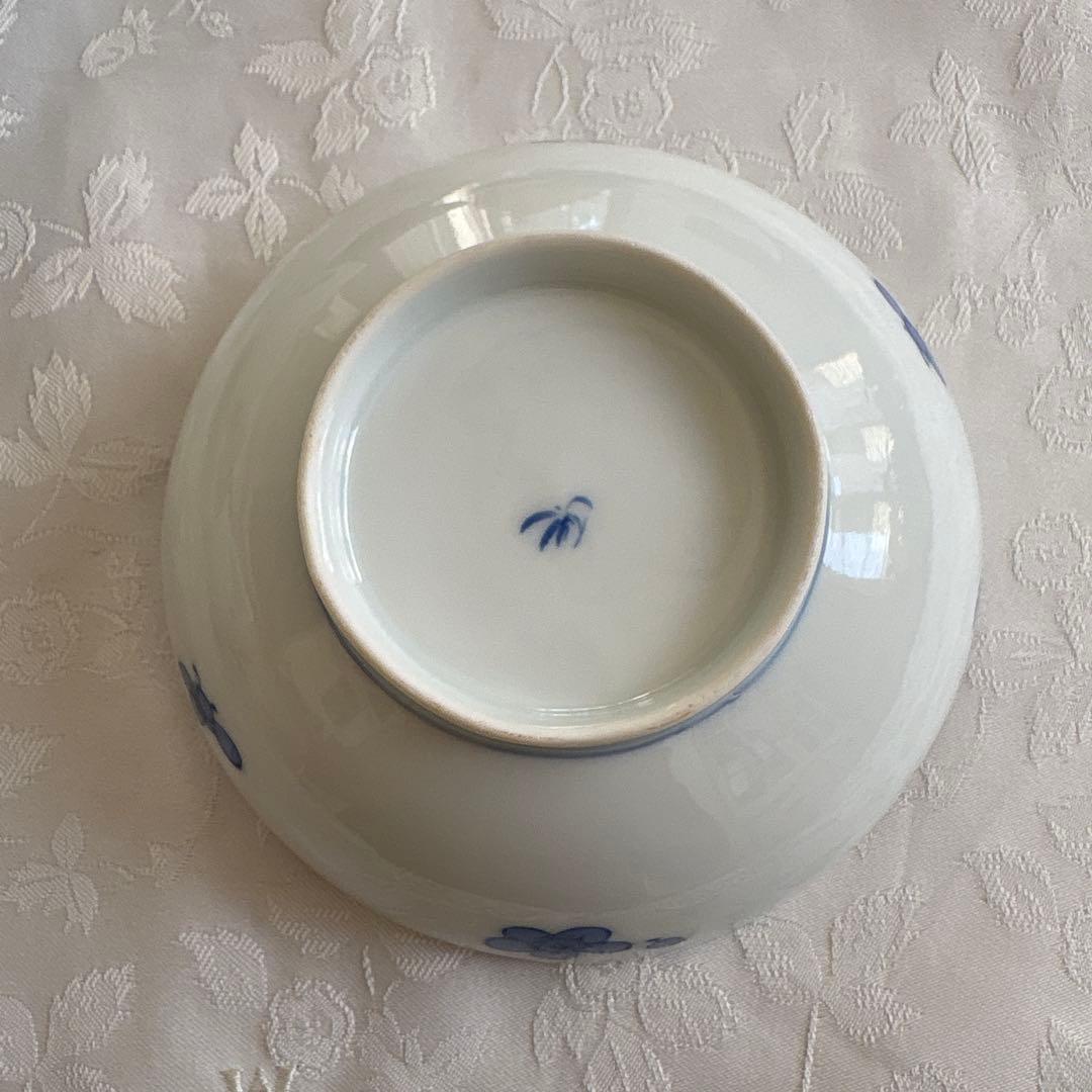 希少 香蘭社 染付　竹、孔雀（クジャク）、鳳凰文 皿　ボウル3客