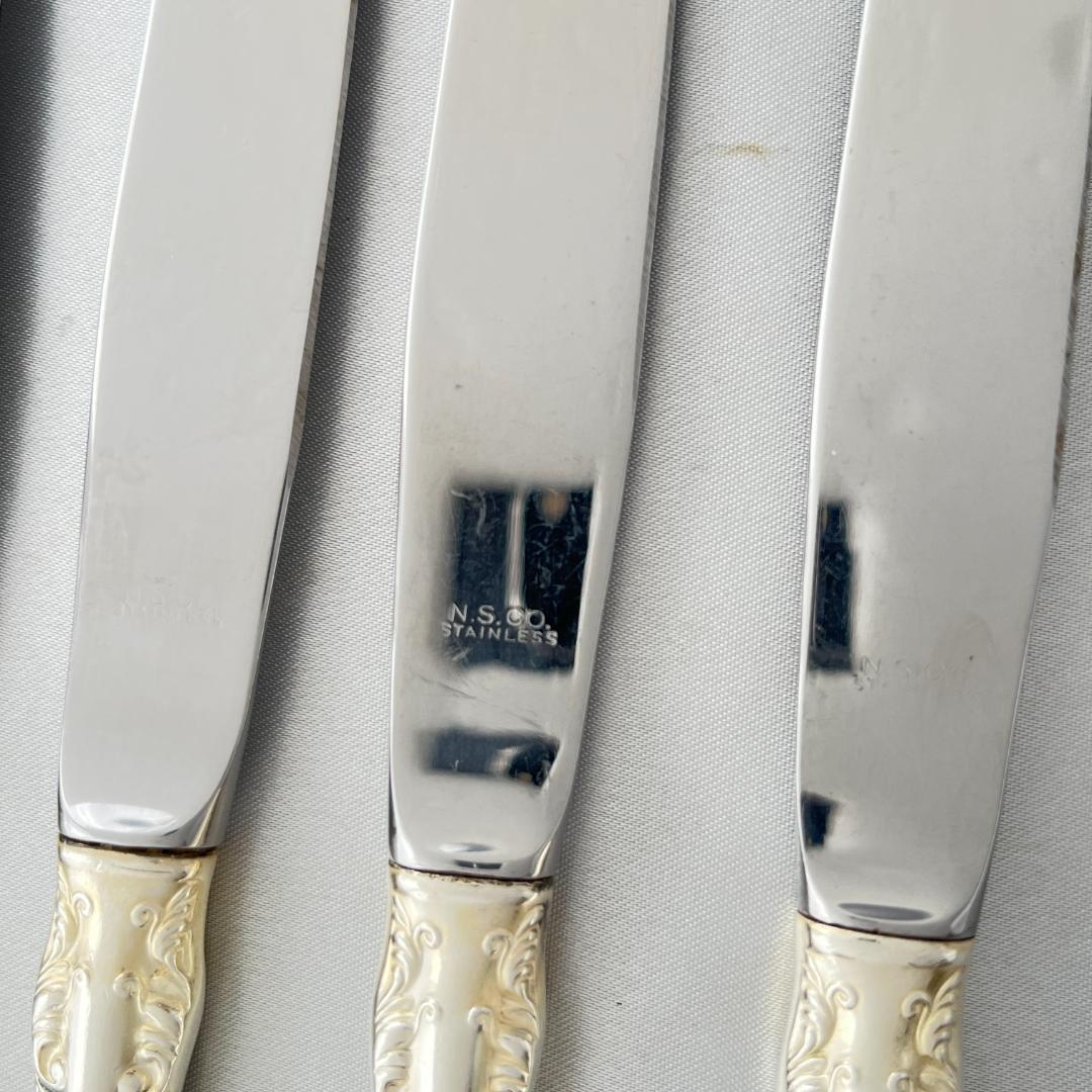 【National Silver】 クイーンエリザベス ディナーナイフ 6本