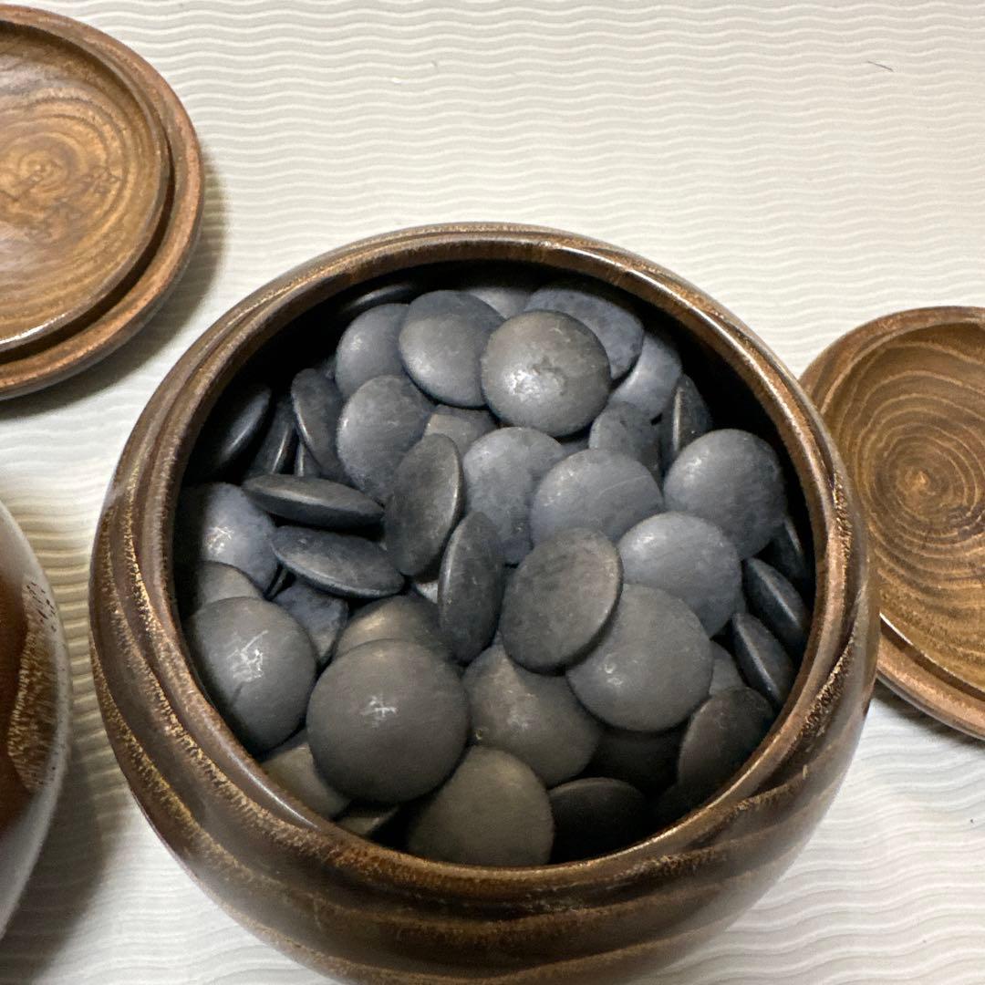 日向特産蛤碁石，美品　蛤碁石　那智黒石　 特製。碁石，砗磲，囲碁