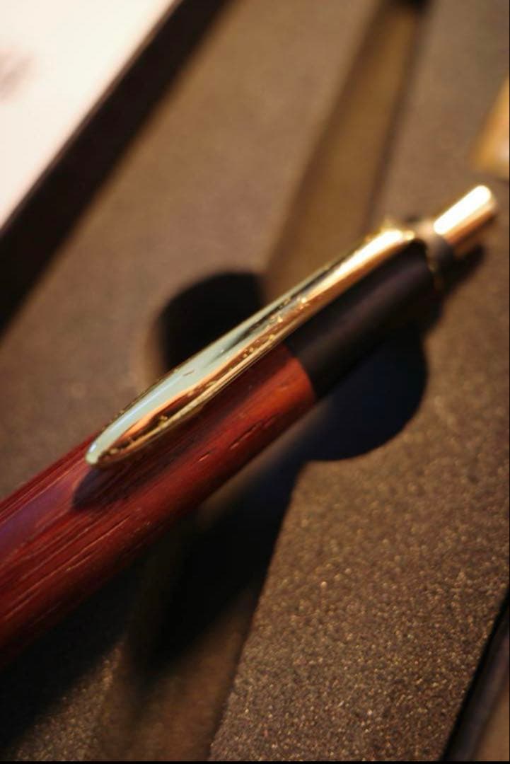 野原工芸　紅紫檀(紅シタン) シャーペン　金金具