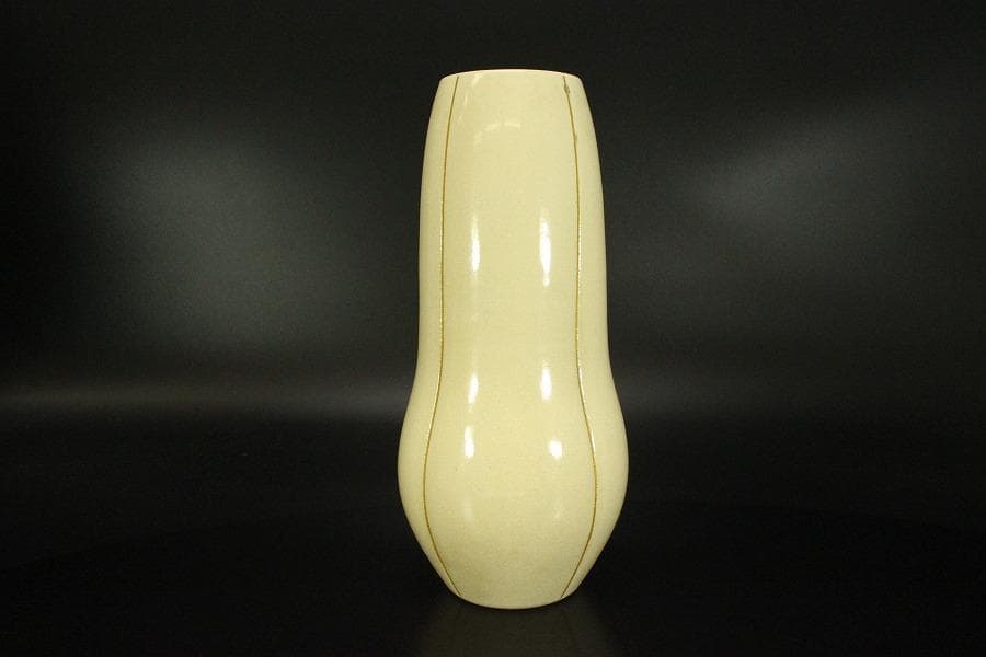 伊藤陶山造 粟田金彩花瓶 在印 共箱(LC501)