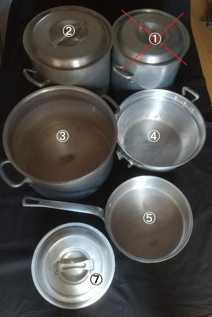 個別購入可　鍋4種　寸胴　半寸胴　片手浅型鍋　円付鍋 フタ6種7個　全国配送無料