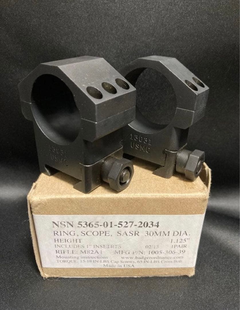 超希少　実物　官給品　 USMC スコープリング Badger Ordnance