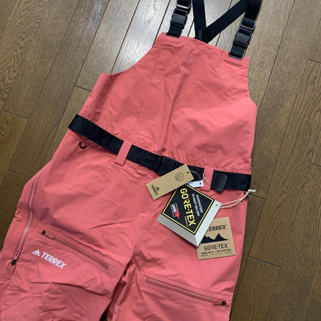 アディダス　ビブパンツ　ゴアテックス　ピンク系　レディースXL