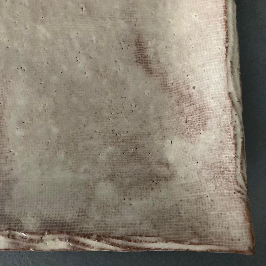 萩焼 梅田陶楽 皿 平皿 ベージュ 8cm×8.5cm×3cm