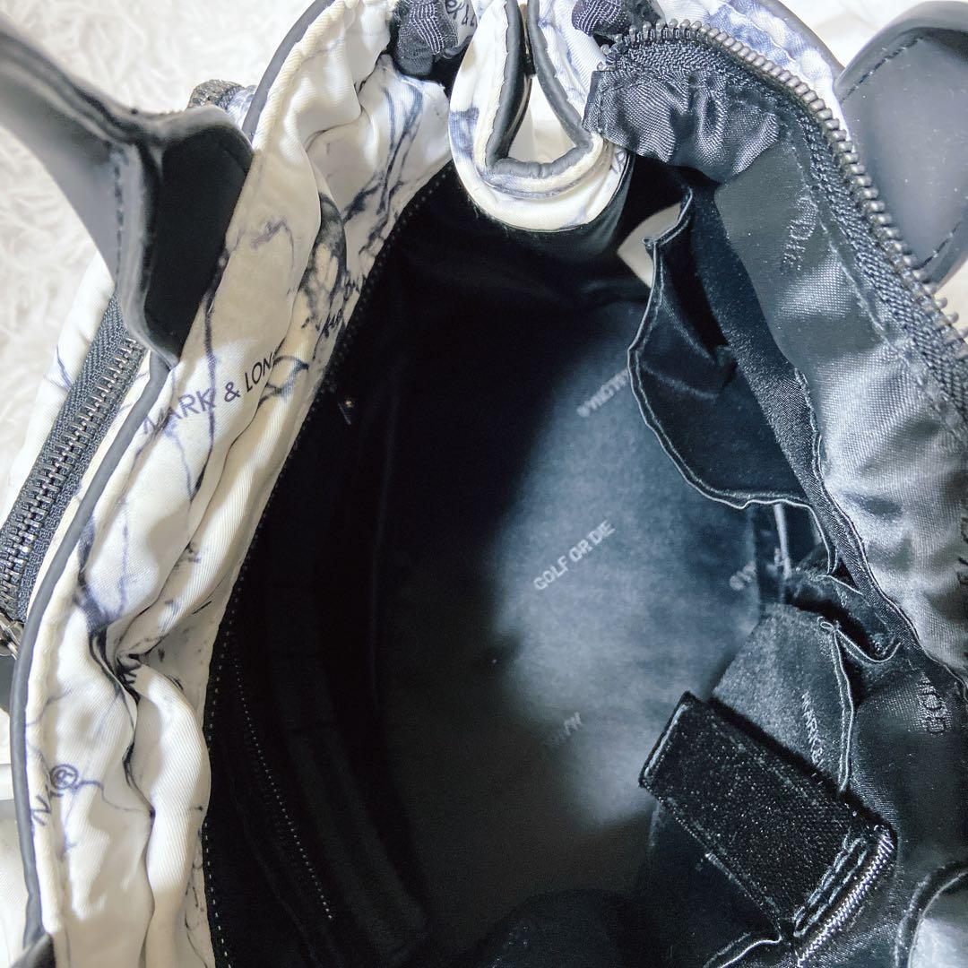 近年モデル⭐️マークアンドロナ　CODE カートバッグ 大理石模様　ゴルフ　白　黒