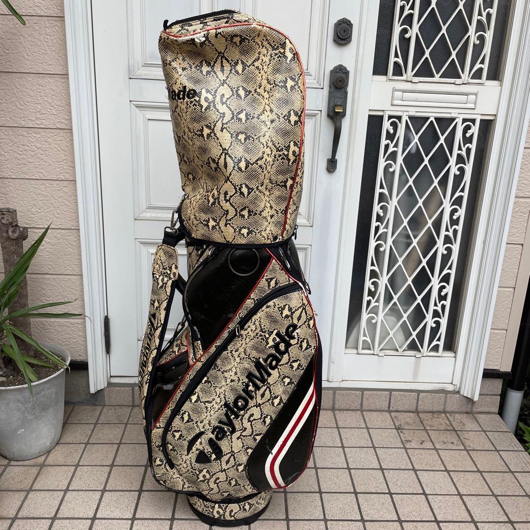 【レア柄】TaylorMadeテーラーメイド キャディバッグ フード付 蛇柄