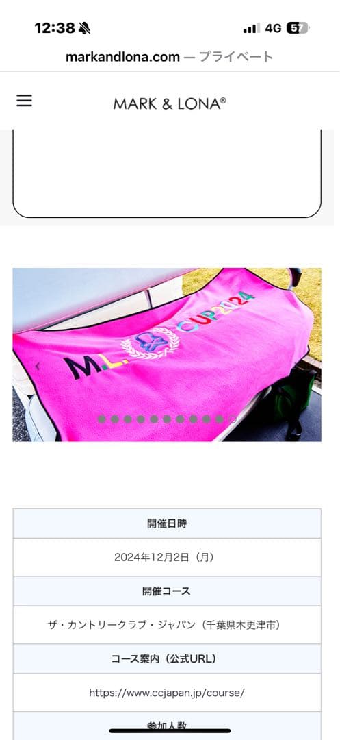 カートシートカバー　マークアンドロナ 非売品　2024マークアンドロナカップ限定