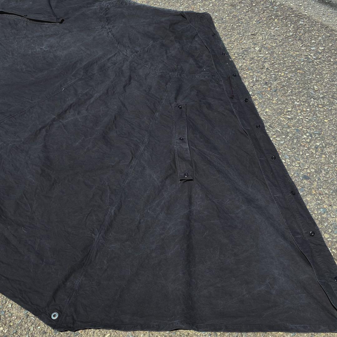 希少 ポーランド軍 テント ポンチョ ブラック 軍幕 キャンプ アウトドア