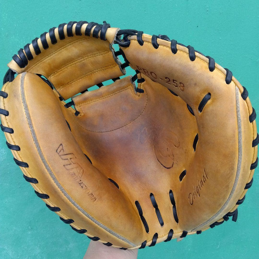 【美品】野球 グローブ 軟式 一般 キャッチャーミット ハタケヤマ