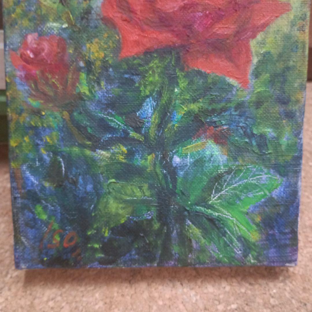 3213）中島イソ子　F0号油絵　「バラ」沖展会員、沖縄女流美術家協会会長