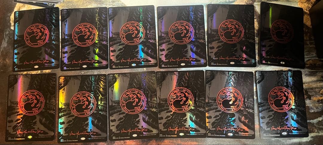 mtg オイルスリック土地　各種11枚セット＋おまけ3枚