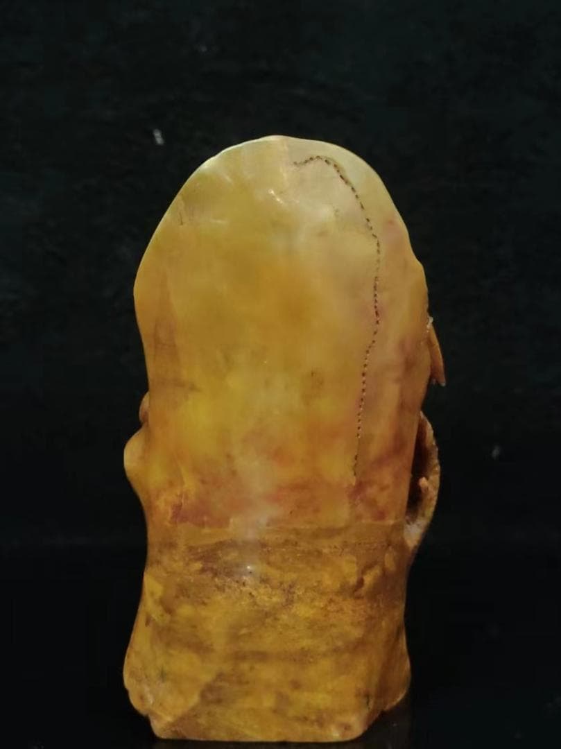 中国古美術・珍蔵木箱付蝉印章・古寿山石・印章・印鉴・書道具・案頭・置物・文房具