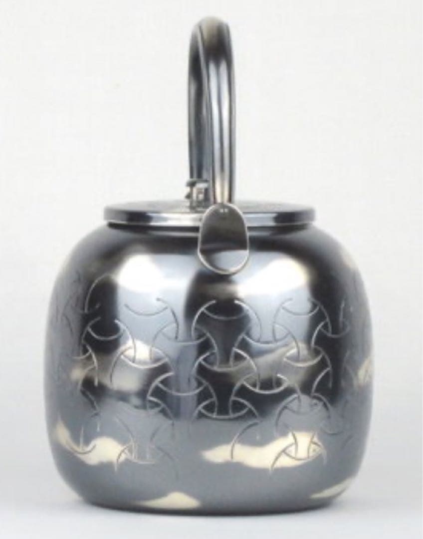 m*m様 茶道具 銀いぶし独楽繋水次薬缶やかん水注薬缶 銀製 清五郎作