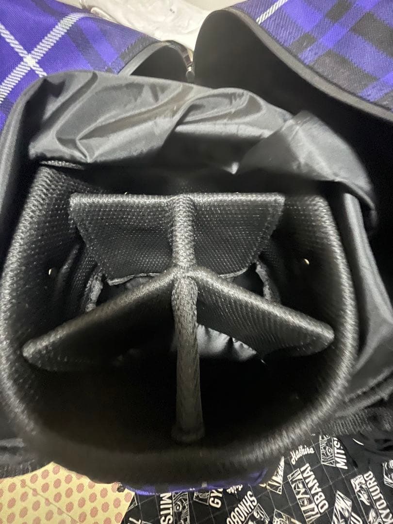 JACKBUNNY 紫色 タータンチェック柄 キャディバッグ 美品　ドラえもん