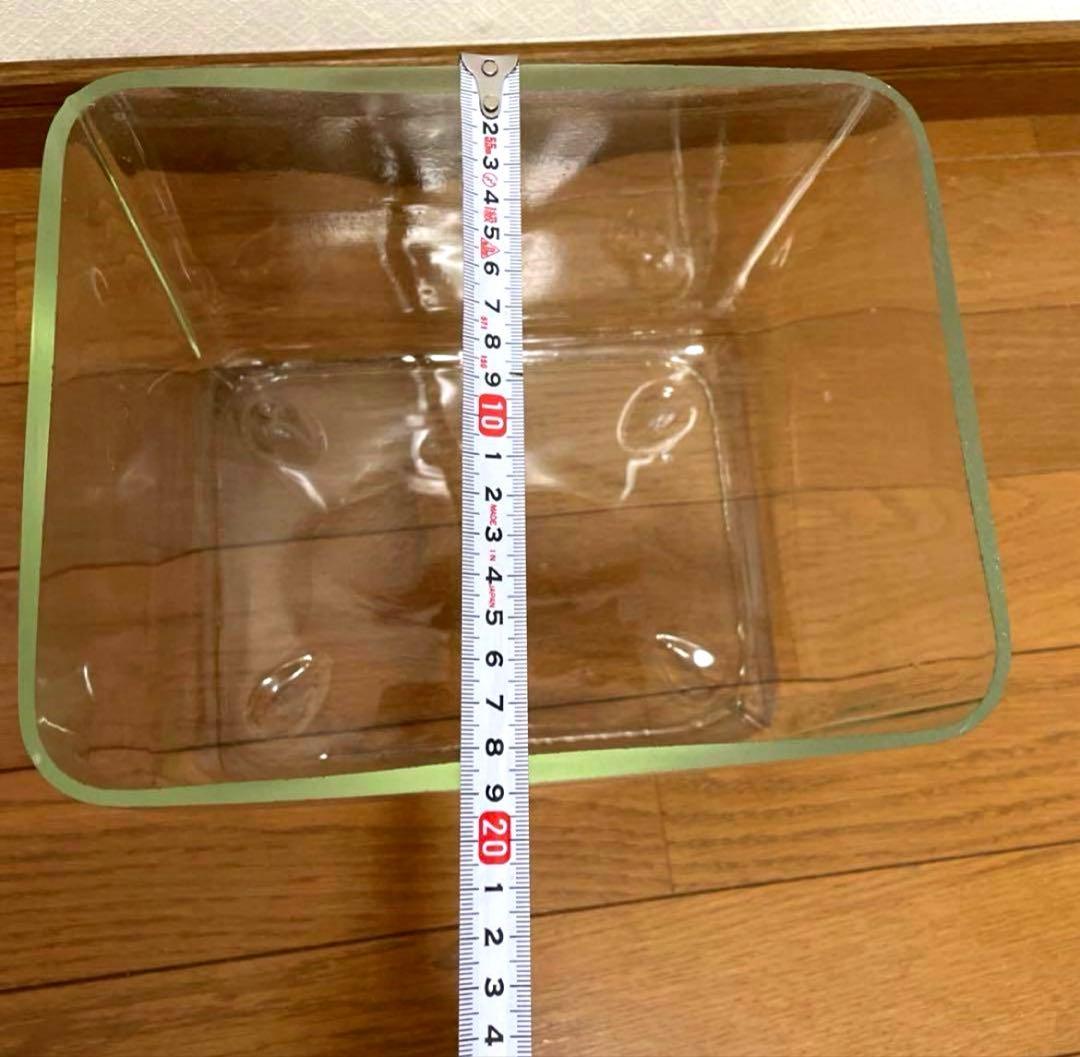 希少　大正　昭和　ゆらゆらレトロガラス鉢角型