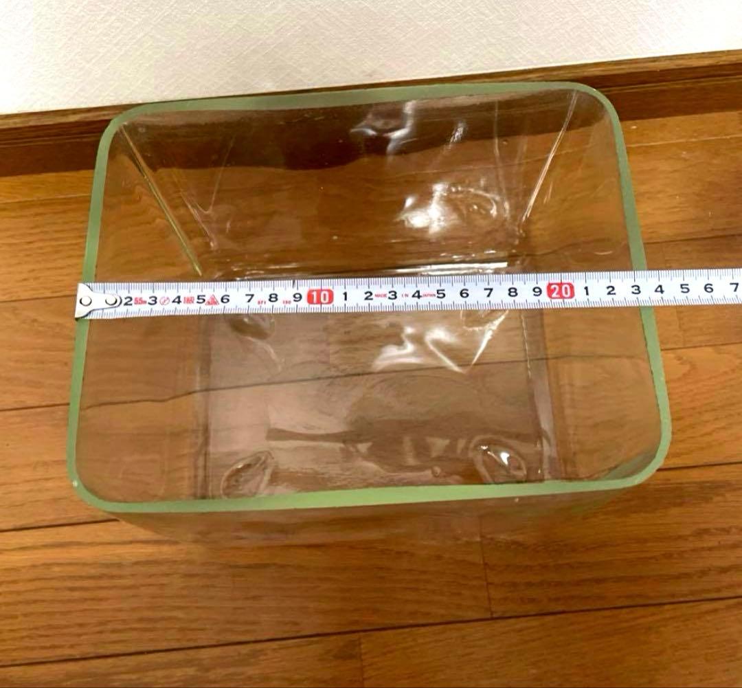 希少　大正　昭和　ゆらゆらレトロガラス鉢角型