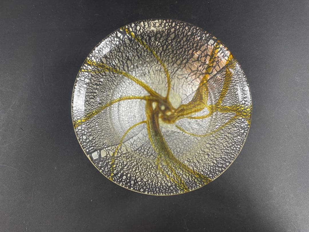 20 最終値下げ　義山 涼風 水崎長寿 ガラス 茶碗 平茶碗 共箱