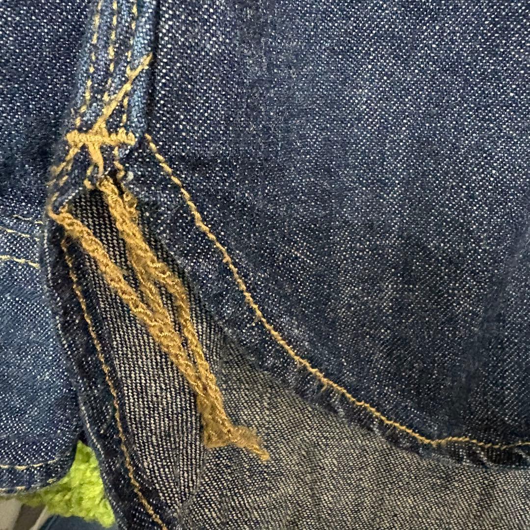 となりのトトロ　デニムシャツ ネコバスステンシル　M