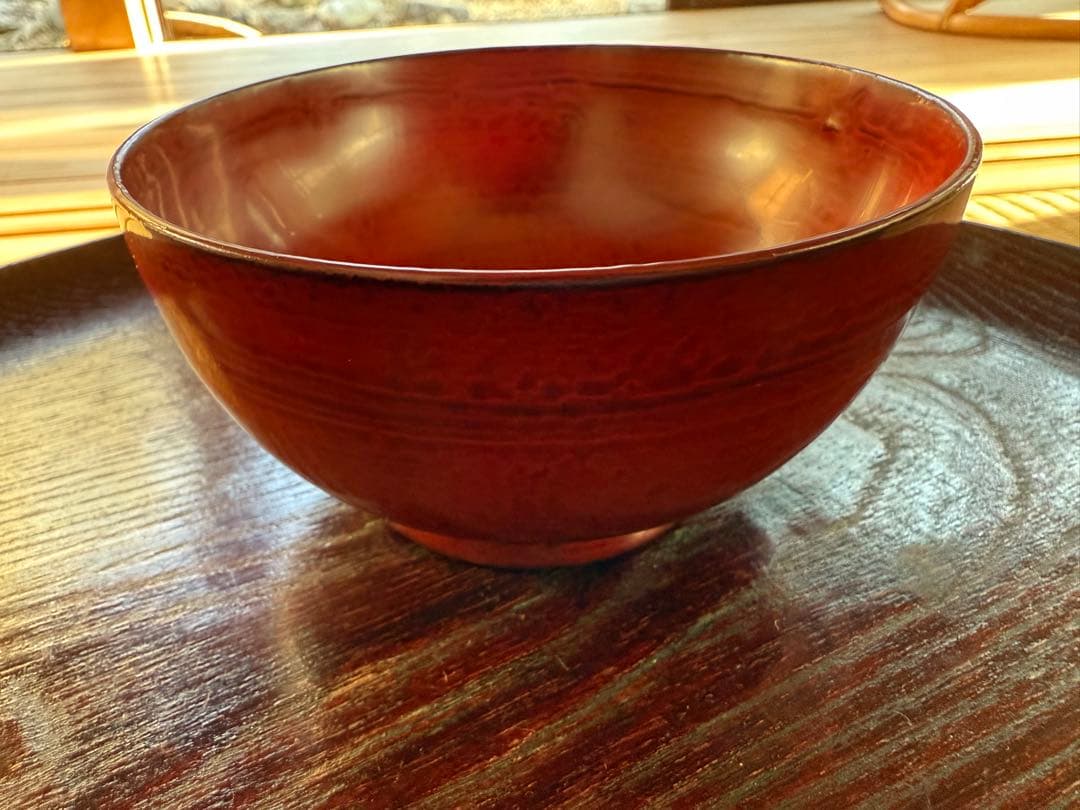 極上逸品！輪島塗 角偉三郎 作　正倉院朱塗り小椀（五つ星）➁