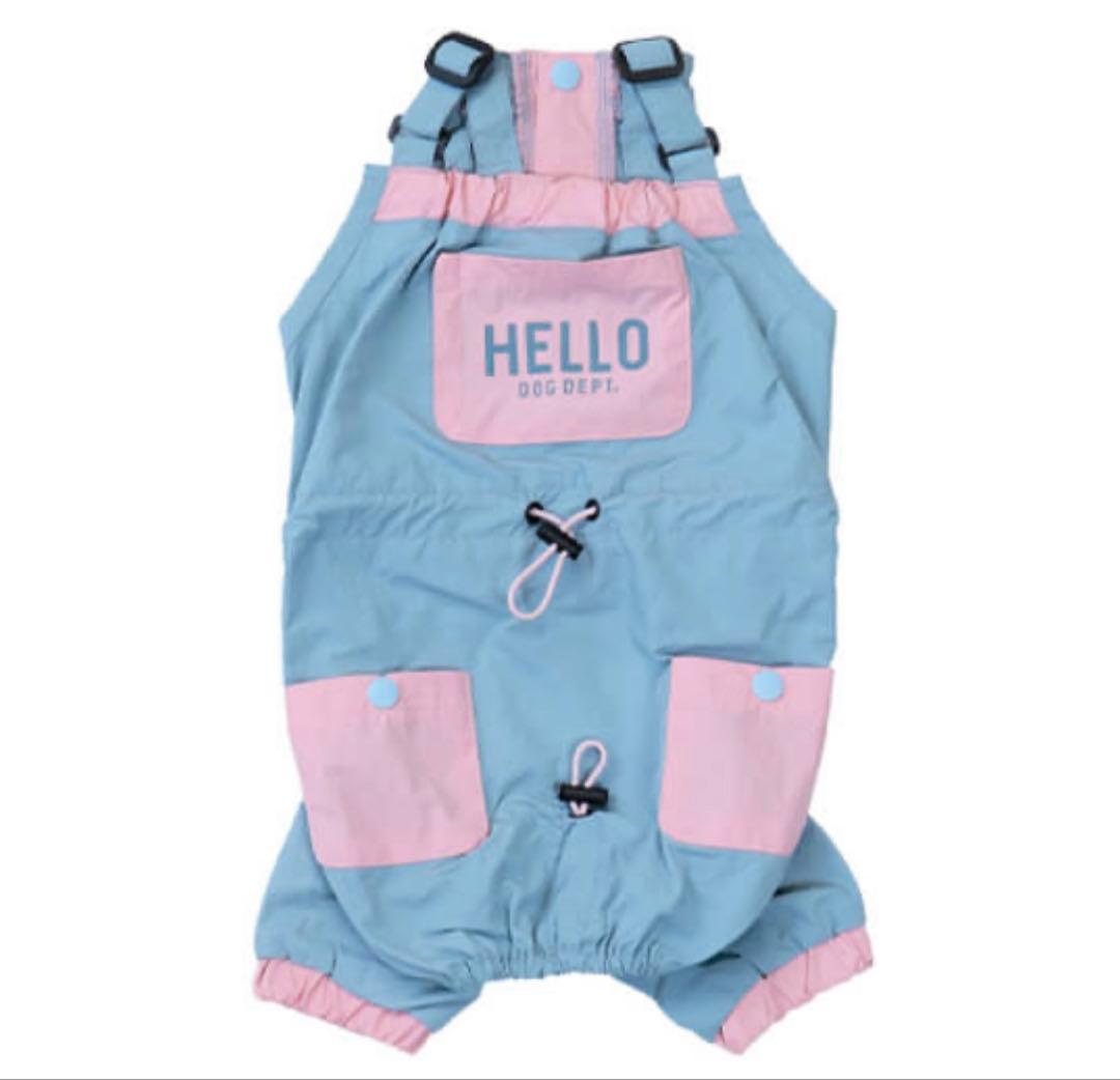 ドッグデプトレインコートセットアップ　撥水スヌードジャケット撥水オーバーオールS